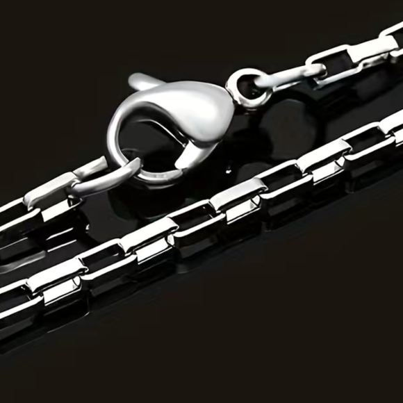 Men's Titanium Steel never fade square link chain necklace! 18" 🔗 😍 - Picture 3 of 4